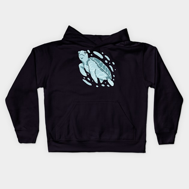 Blue Sea Turtle Kids Hoodie by isstgeschichte